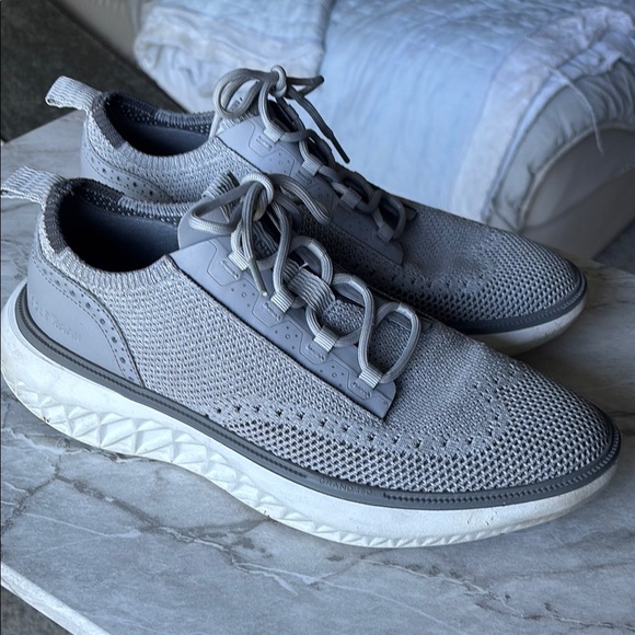GC COLE HAAN GRAND 360 Zerogrand Gray knit wingtip sneakers size 10 - Picture 1 of 6